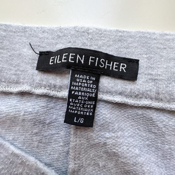 Eileen Fisher Slouch Ankle Cozy Grey Stretch Lounge Pants Large USA Made - Picture 2 of 14